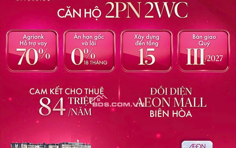 CĂN HỘ CAO NHẤT TP BIÊN HÒA 30 TẦNG VIEW SÔNG ĐỒNG NAI ĐỐI DIỆN AEON MALL ĐANG XÂY DỰNG